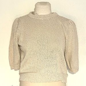 Micaela Greg Puff Sweater - Beige, Small